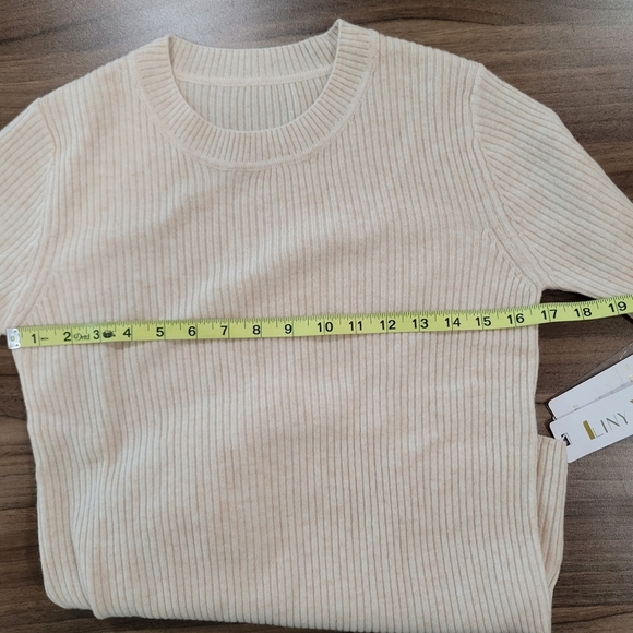 LINY XIN Women's Superfine Merino Wool Crew Neck Long Sleeve Sweater Size M - Picture 9 of 10